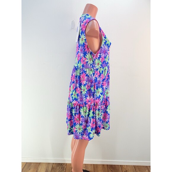 NEW Dear Scarlett Multi Color Print Tank Dress Size L - Picture 7 of 16